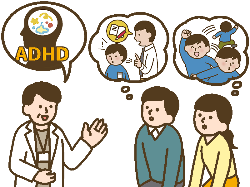 ADHDと診断を受け、診断結果を見ながら、子どもの苦手をイメージする親