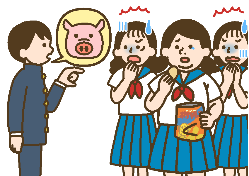 ふくよかな女子生徒に対して「ぶた」と指差して言ってしまうASD男子生徒